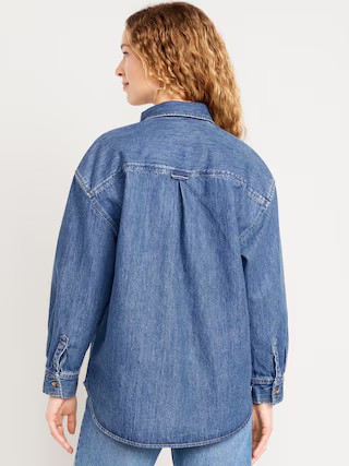Boyfriend Button-Down Jean Tunic | Old Navy (US)