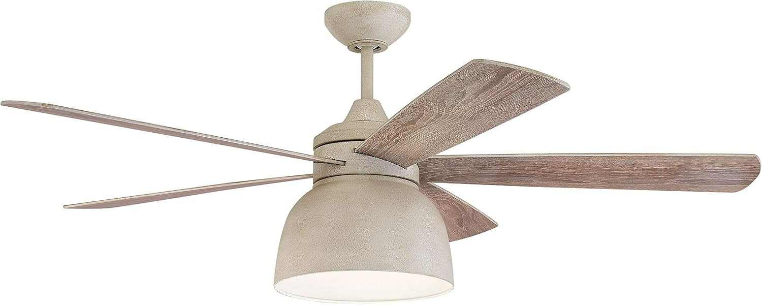 Craftmade VEN52CW5 Ventura 52" Outdoor Ceiling Fan with LED Light and Remote, 5 Blades, Cottage W... | Amazon (US)