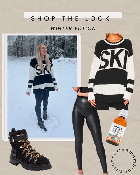 shop the look winter addition / winter outfit inspo / casual outfit inspo / revolve ski sweater / black booties nordstrom rack / spanx faux leather leggings : beauty 

#LTKSeasonal #LTKstyletip #LTKshoecrush