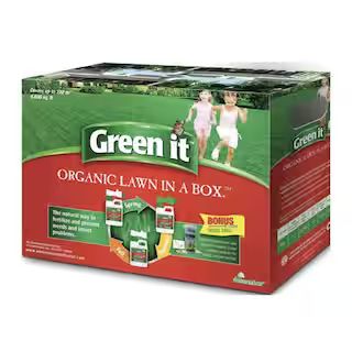 Green It Organic Lawn in a Box 2x4.4lb Liquid Corn Gluten(4-0-0) 1x4.4lb Fish & Seaweed(2-1-3) 3 ... | The Home Depot
