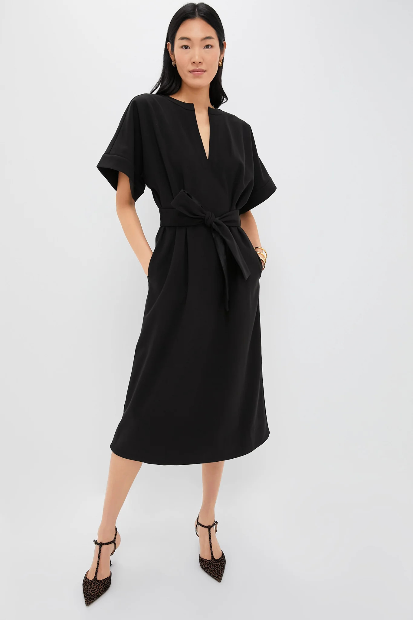 Black Double Face Flannel Gianna Dress | Tuckernuck (US)