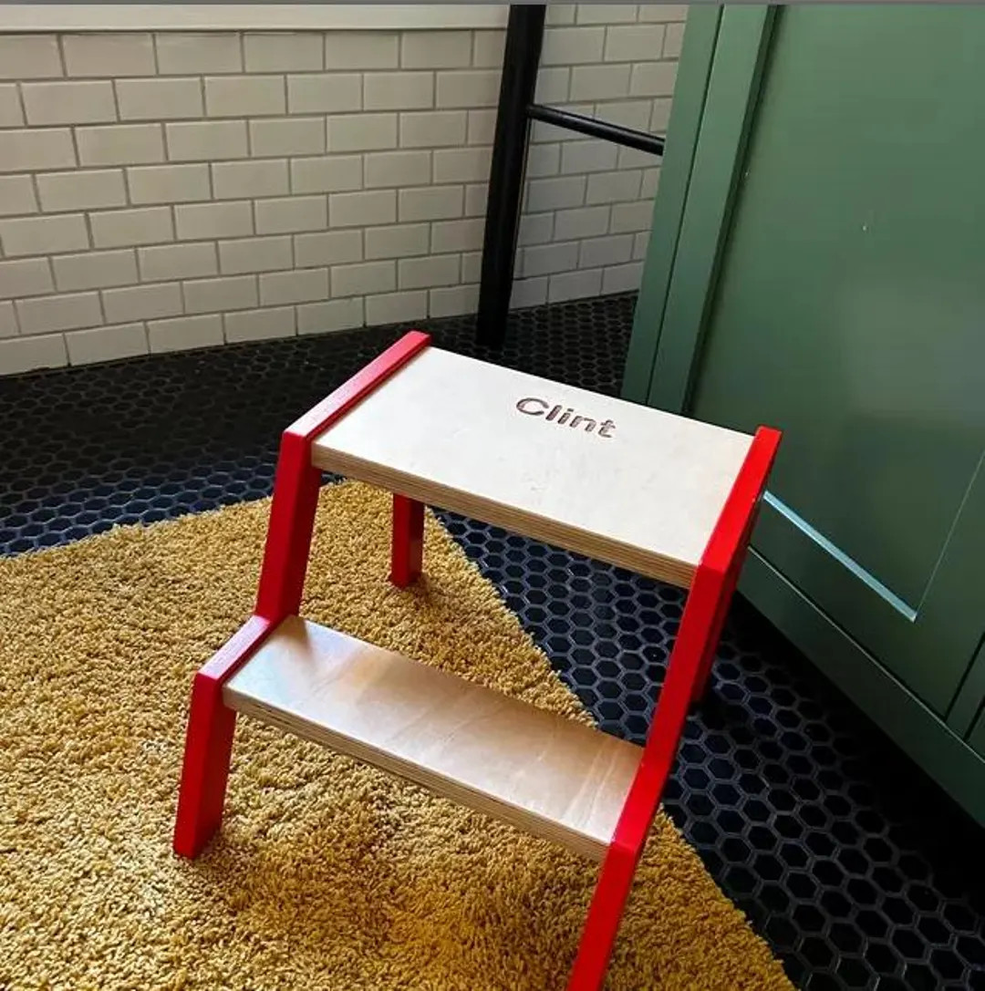 Toddler Step Stool, Kitchen Step Stool, 2 Step Stool, Bathroom Step Stool, Kids Furniture, Montes... | Etsy (US)