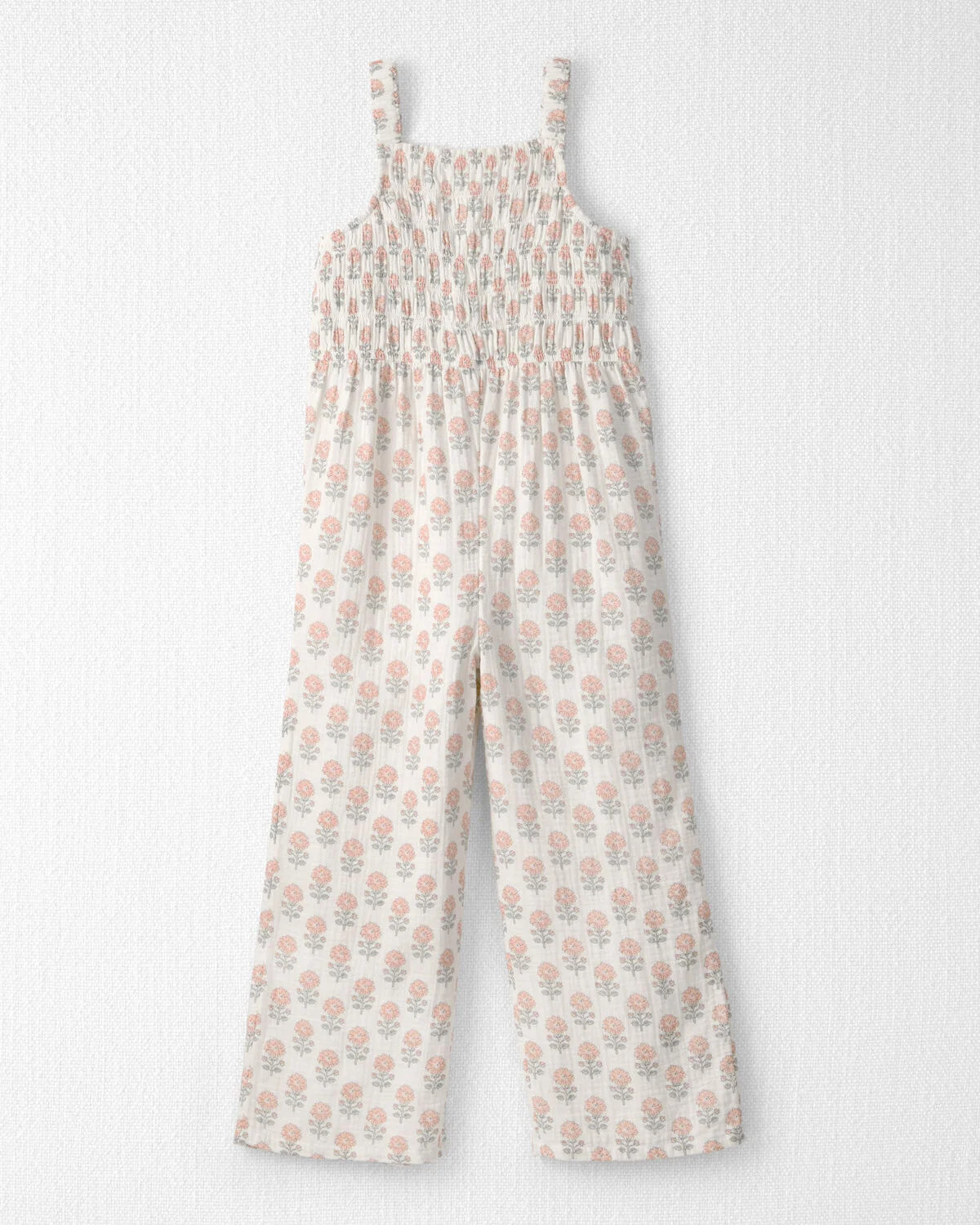 Girls Organic Cotton Gauze Jumpsuit in Rosebud Petal Print - Little Planet | Carter's | Carter's Inc