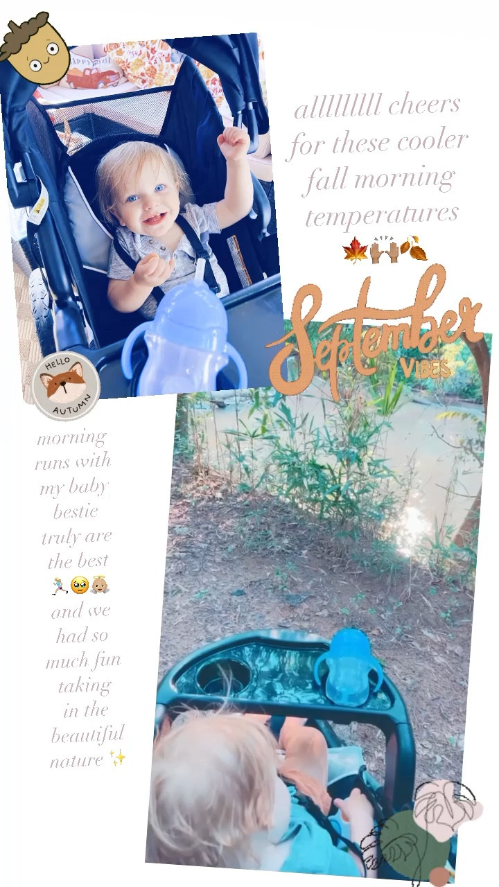 alllllllll cheers for these cooler fall morning temperatures 🍁🙌🏽🍂 morning runs with my baby bestie truly are the best 🏃🏼‍♀️🥹👼🏼 and we had so much fun taking 
in the beautiful nature ✨

#LTKfit #LTKfamily #LTKbaby