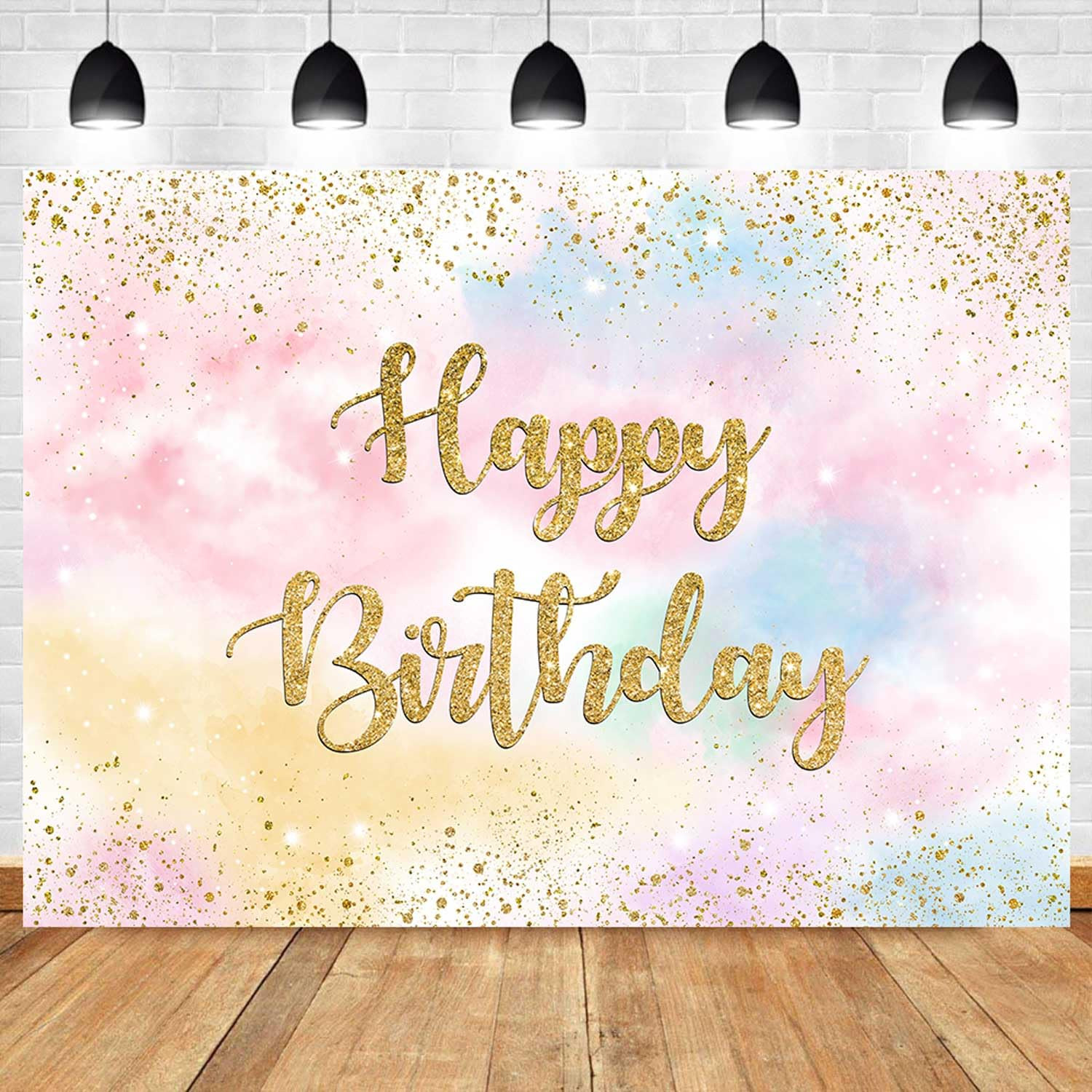 Sensfun Rainbow Birthday Backdrop for Girls Colorful Pastel Clouds Happy Birthday Party Decoratio... | Amazon (US)