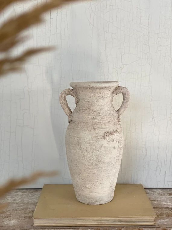 Rustic Vase 12'' Tall Hand Painted Jug Minimalist | Etsy | Etsy (US)