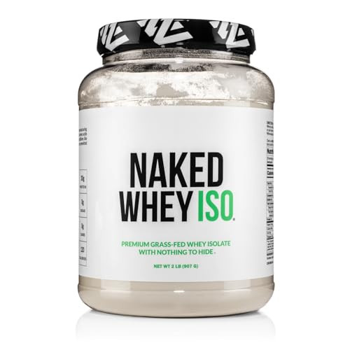 NAKED Whey Isolate Protein - Only 2 Ingredients, 30g Grass-Fed Protein, Unflavored, Undenatured, No GMO, No Soy, Gluten-Free, No Preservatives - 28 Servings | Amazon (US)
