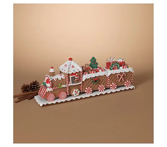 Gingerbread Christmas Train Tabletop Accent by Gerson Co - QVC.com | QVC