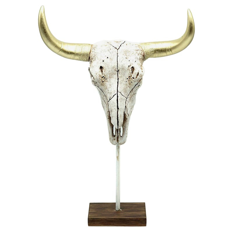Cow Skull Figurine, 18.5" | At Home