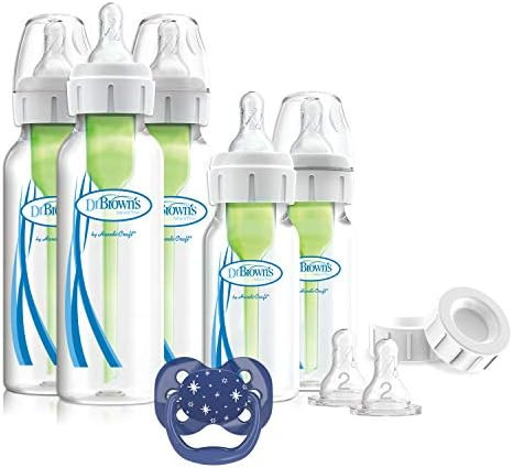 Dr. Brown's Options+ Anti-Colic Baby Bottle Gift Set with 4oz and 8oz Bottles and PreVent Pacifier | Amazon (US)