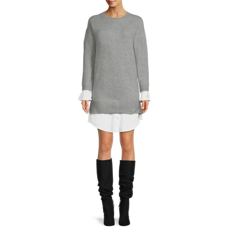 Time and Tru Women’s Shirttail Sweater Dress - Walmart.com | Walmart (US)