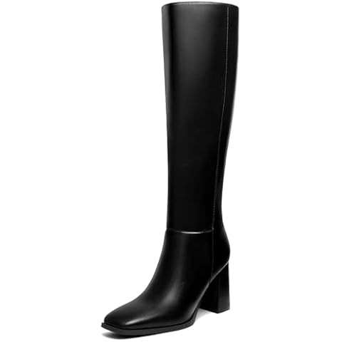 Modatope Knee High Boots Women Chunky Heel Square Toe Tall Boots for Women High Heel Side Zipper ... | Amazon (US)
