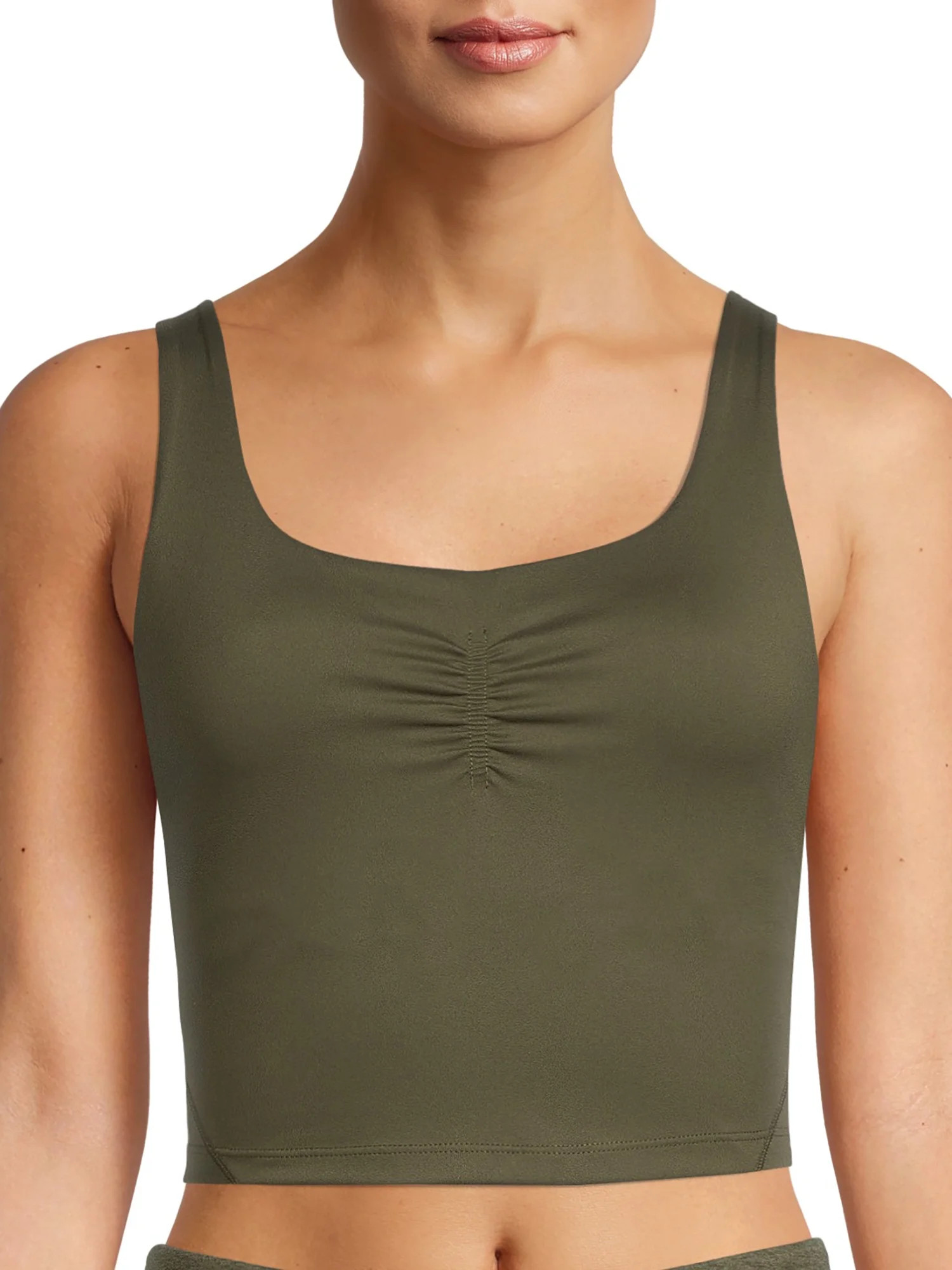 Avia Women's Ruched Front Sport Crop Top - Walmart.com | Walmart (US)