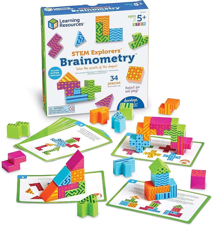 Learning Resources STEM Explorers Brainometry - 3d Puzzle, Brain Games, Brainteaser, Building Log... | Amazon (US)