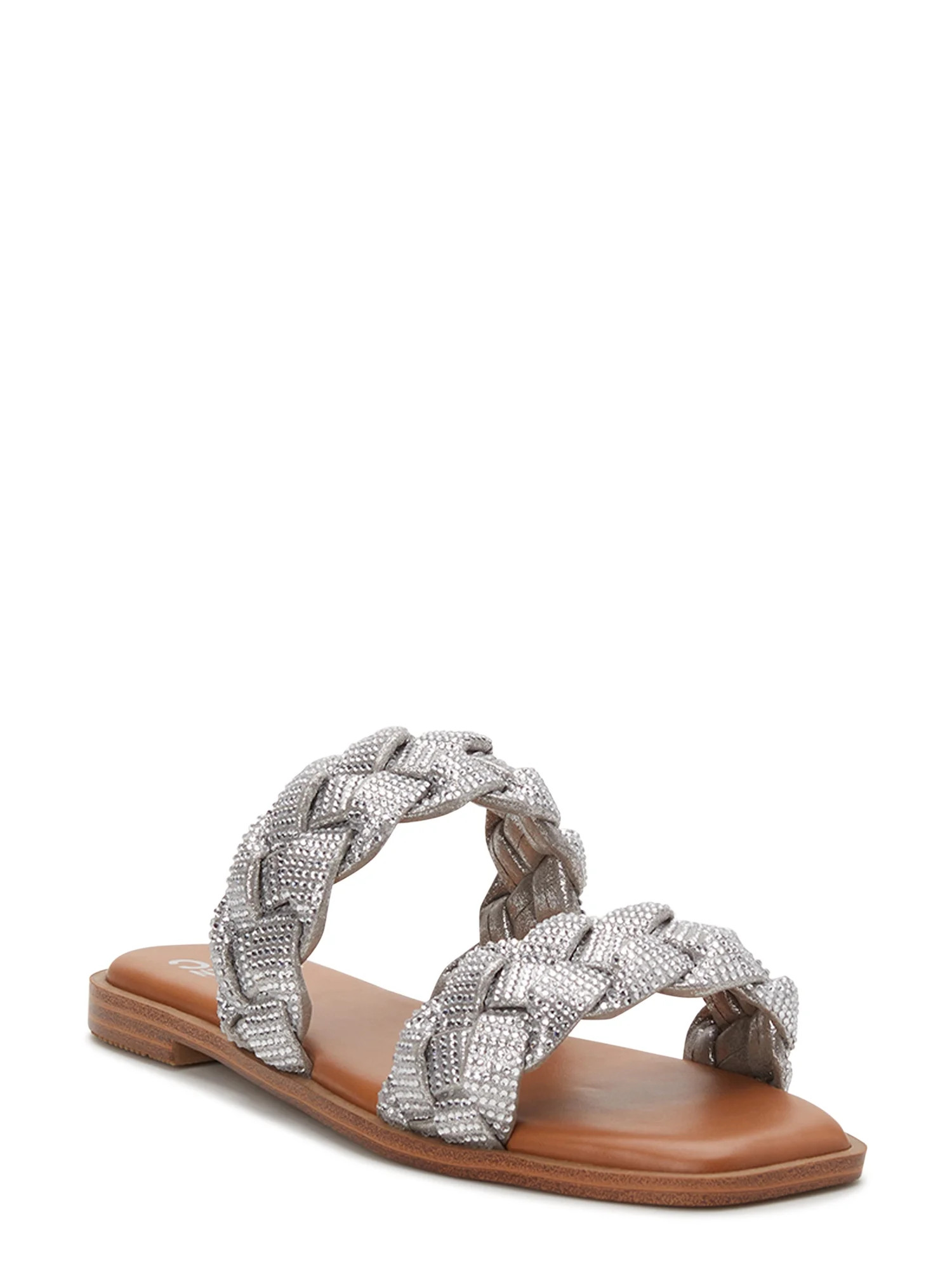 Madden NYC Women's Two-Band Rhinestone Sandal | Walmart (US)