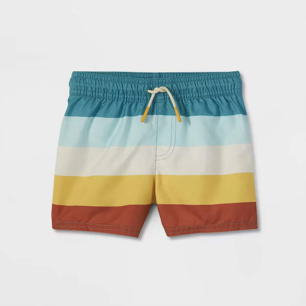 Toddler Boys' Retro Striped Swim Trunks - Cat & Jack™ | Target