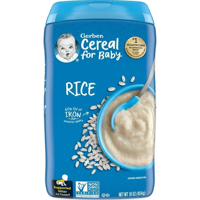 Gerber 1st Foods Cereal for Baby Baby Cereal, Rice, 16 oz Canister | Walmart (US)