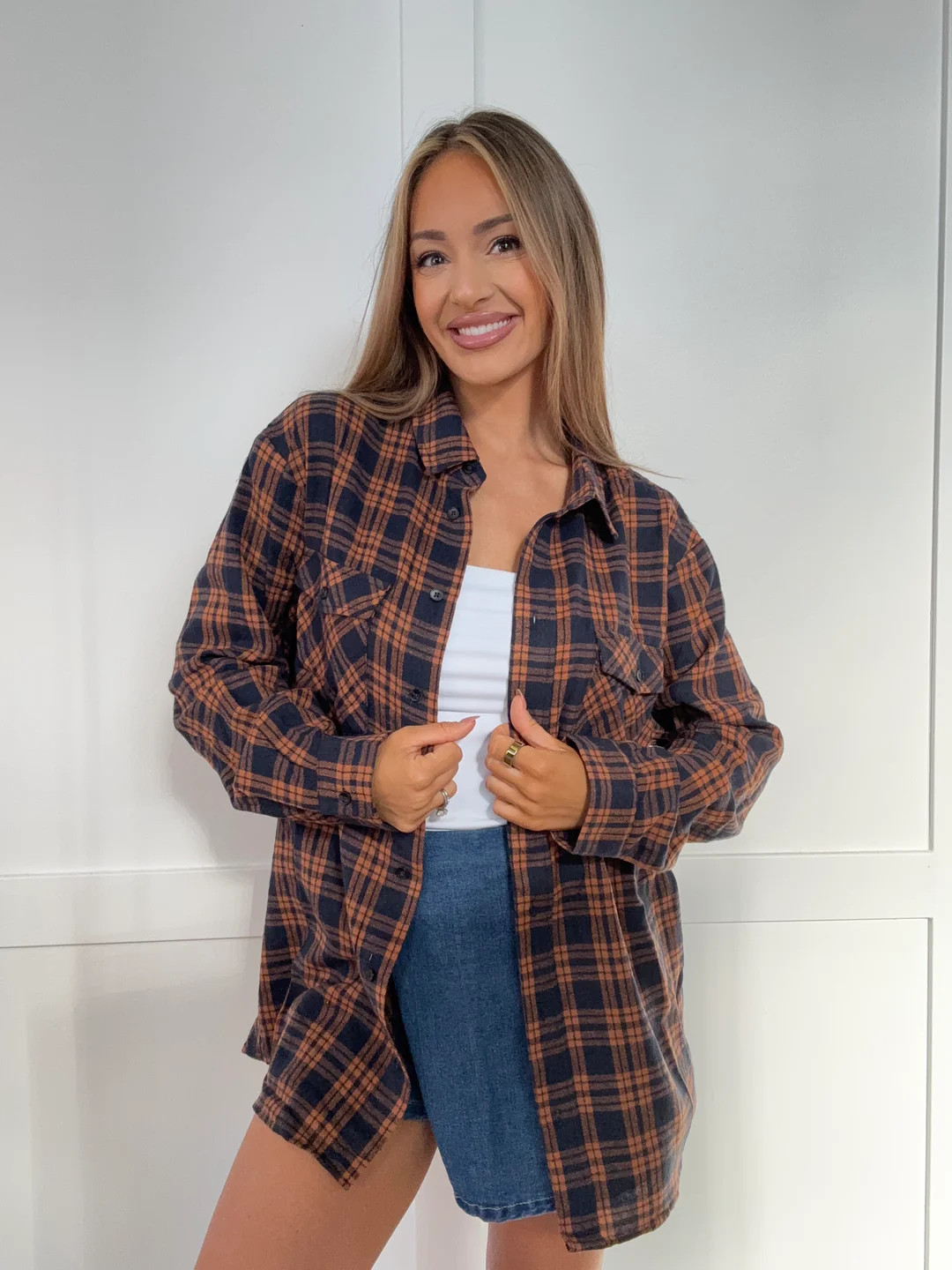 Crisp Breeze Oversized Plaid Flannel Shirt | Willow Boutique