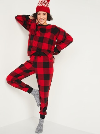 Patterned Micro Performance Fleece Pajama Set for Women | Old Navy (US)