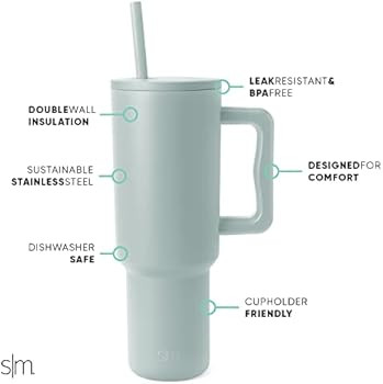 Simple Modern 40 oz Tumbler with Handle and Straw Lid | Insulated Reusable Leakproof Stainless St... | Amazon (US)