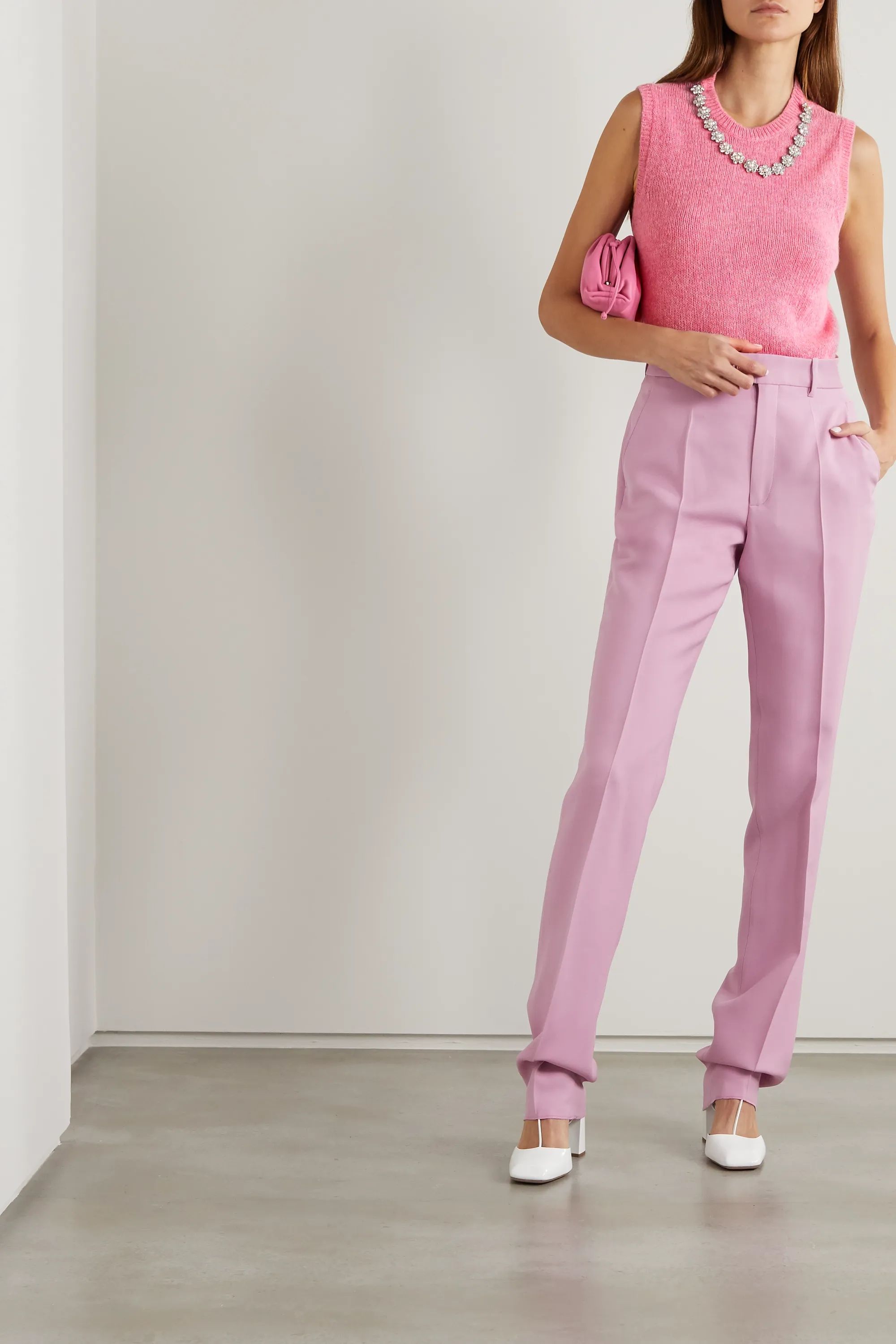 Pink Crystal-embellished wool tank | Miu Miu | NET-A-PORTER | NET-A-PORTER (UK & EU)