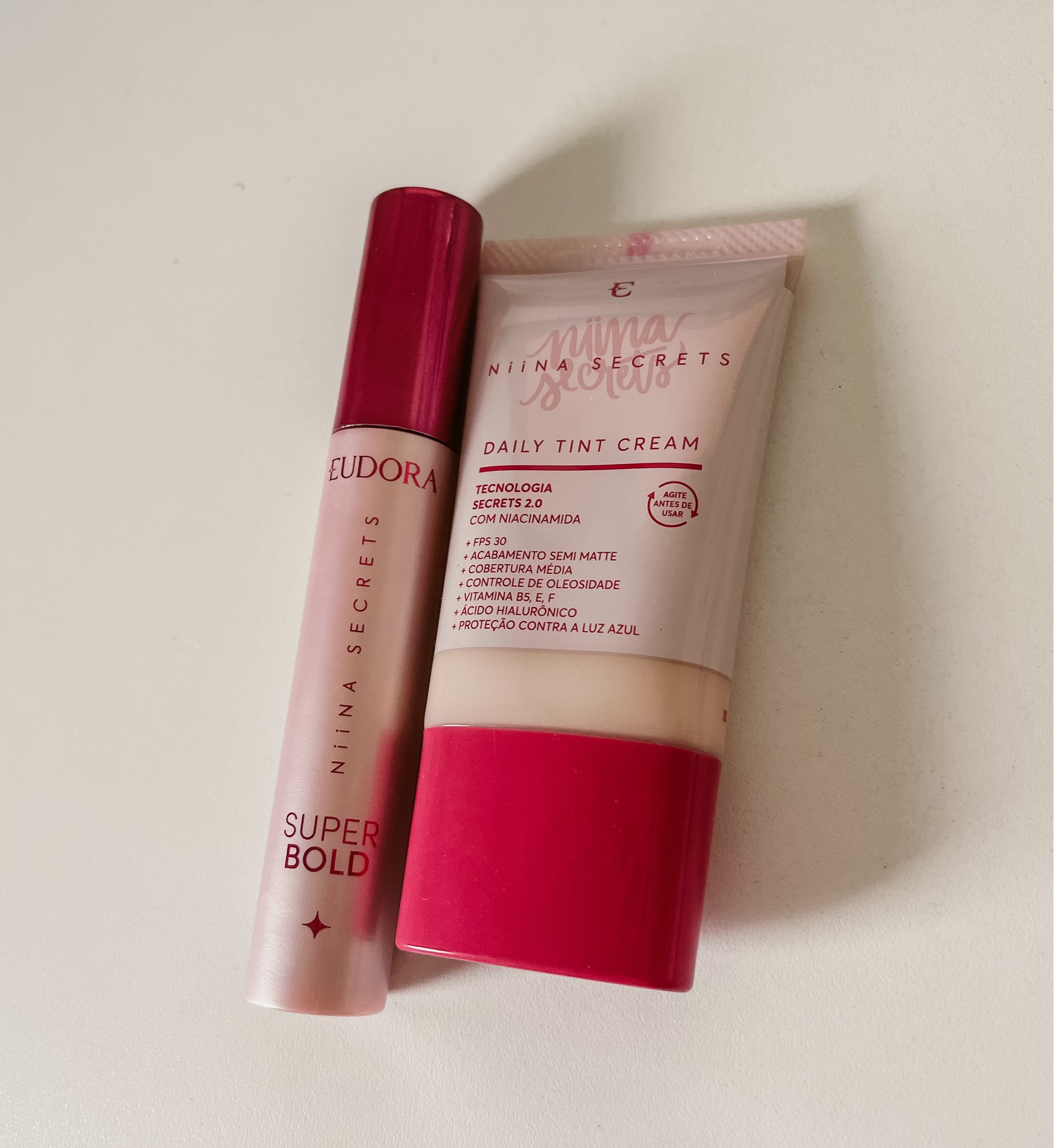 os dois produtos da Niina Secrets da Eudora que testei no meu último tiktok!!! achei ótima a cobertura da daily tint 

#LTKbeauty #LTKbrasil