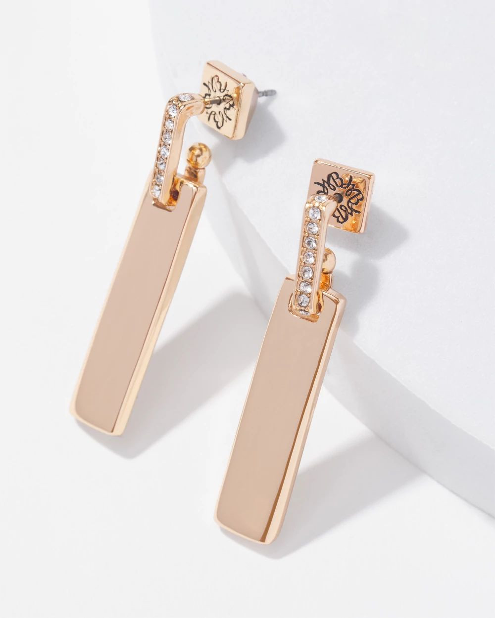 Gold Pave Link Drop Earrings | White House Black Market | White House Black Market