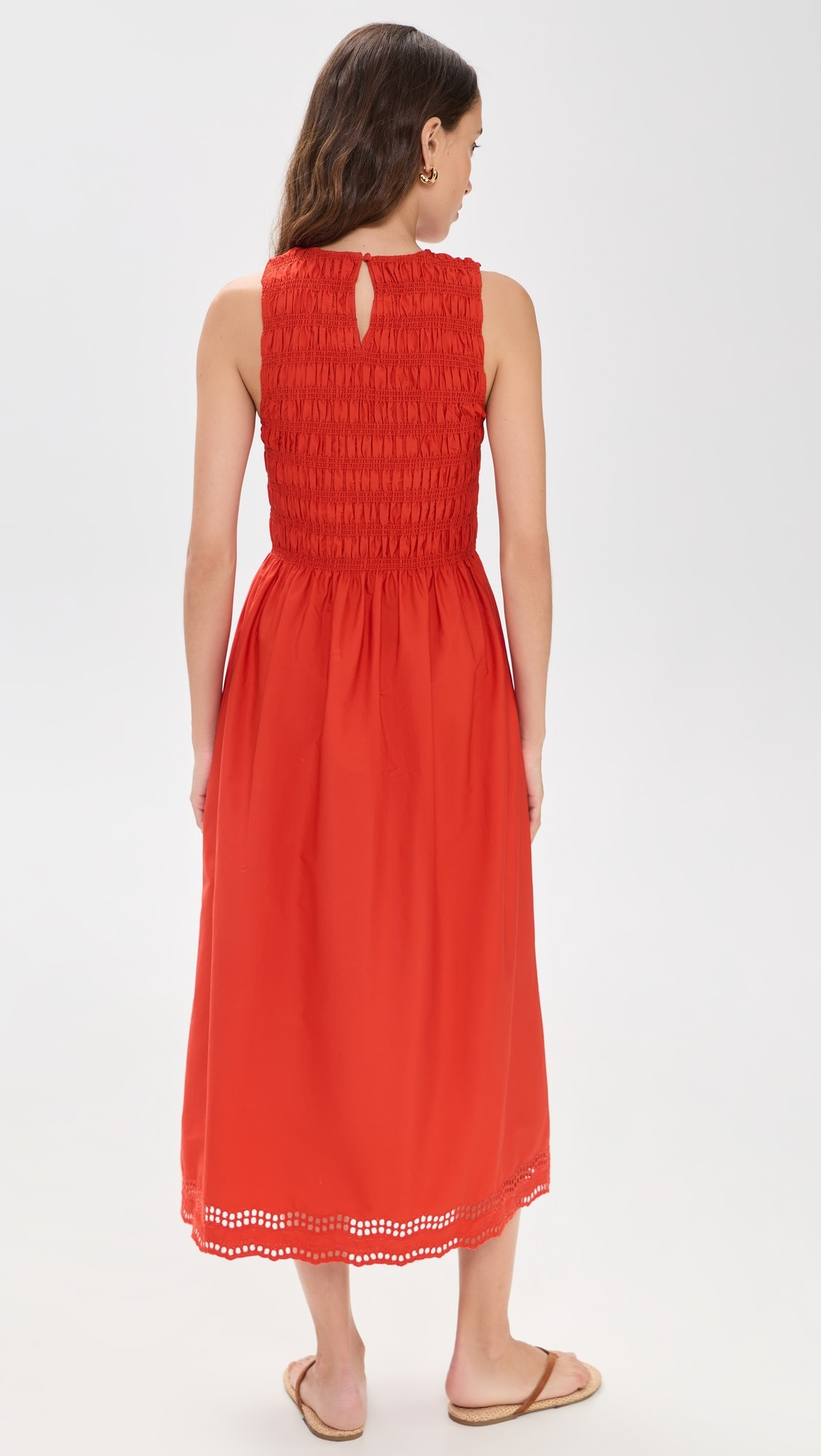 The Embroidered Melody Smocked Midi Dress | Shopbop