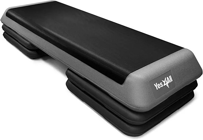 Yes4All Aerobic Exercise Workout Step Platform Health Club Size with 4 Adjustable Risers Included... | Amazon (US)