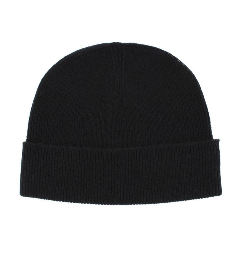 Trafalgar Camden cashmere ribbed beanie in black