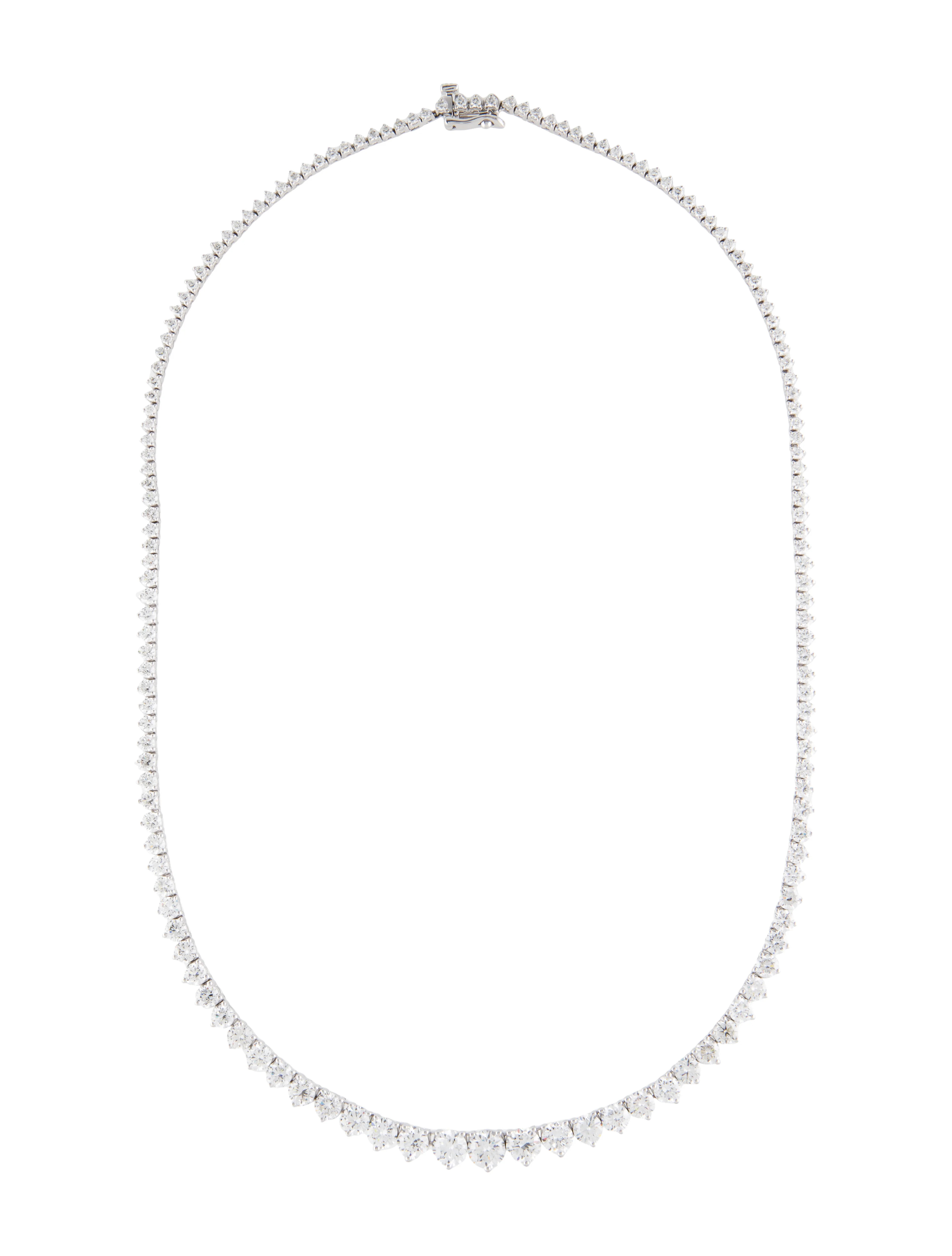 14K 14.65ctw Lab-Grown Diamond Graduated Riviera Tennis Collar Necklace | The RealReal