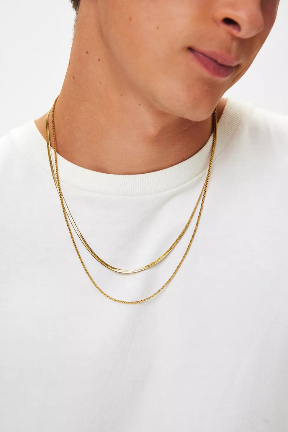 Snake Chain Stainless Steel Layered Necklace Set | Urban Outfitters (US and RoW)