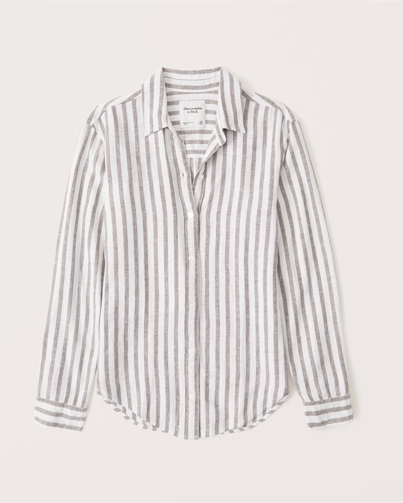 Oversized Long-Sleeve Resort Shirt | Abercrombie & Fitch (US)