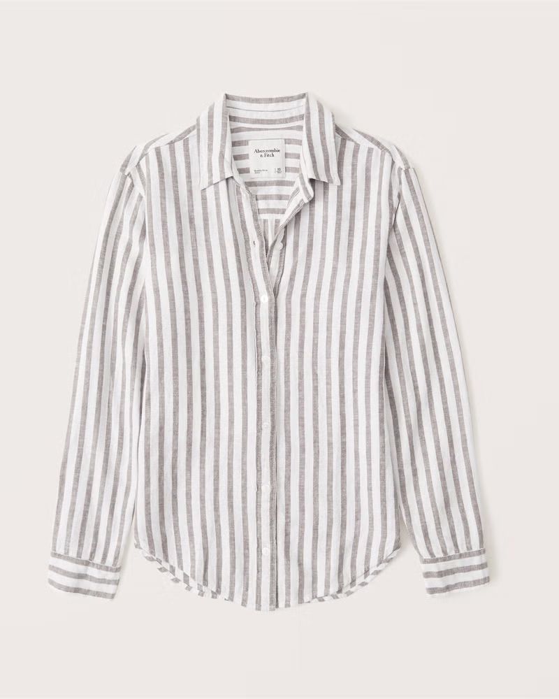 Oversized Long-Sleeve Resort Shirt | Abercrombie & Fitch (US)