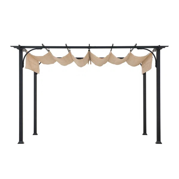 Naples 9 Ft. W x 12 Ft. D Steel Pergola with Canopy | Wayfair North America