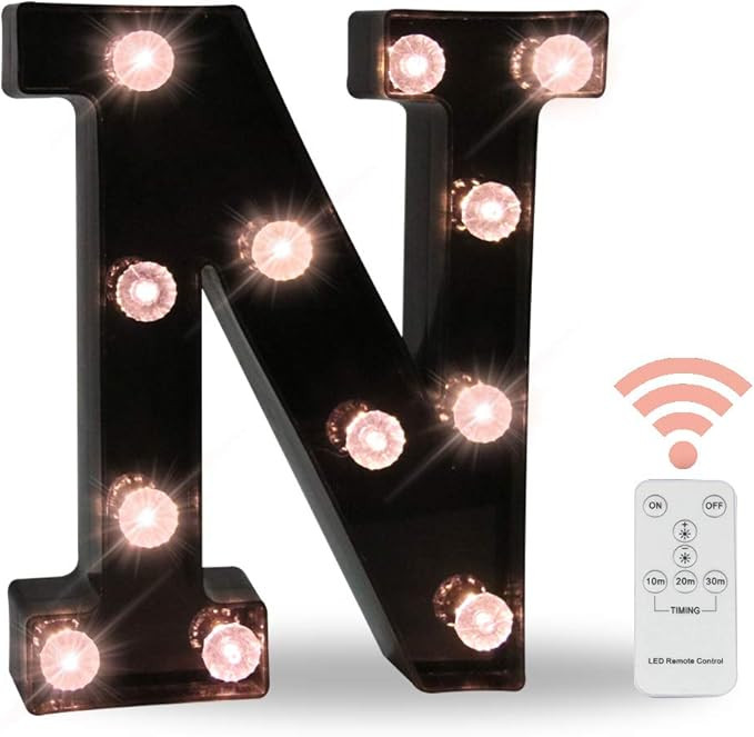 LED Black Alphabet Marquee Letters Sign Light Up Marquee Number Letter Lights Sign with Diamond B... | Amazon (US)