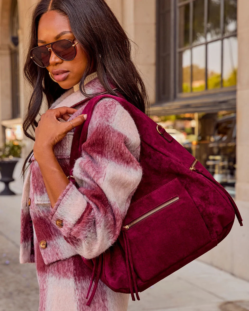 Destiny Faux Suede Shoulder Bag | VICI