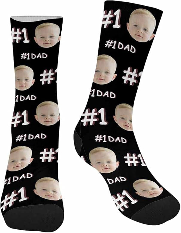 InterestPrint Custom Face Socks for Men Women Personalized Photo Socks for Dad | Amazon (US)