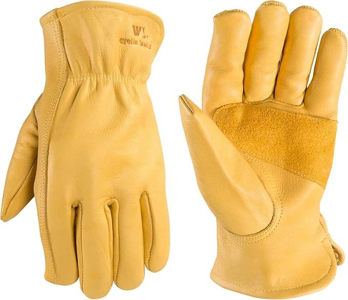 Wells Lamont Men's Reinforced Cowhide Leather Work Gloves with Palm Patch | Amazon (US)