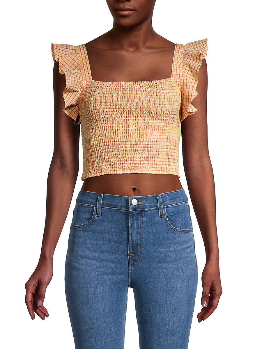 BB Dakota Women's Smock Me Out Cropped Top - Lemon Drop - Size L | Saks Fifth Avenue OFF 5TH