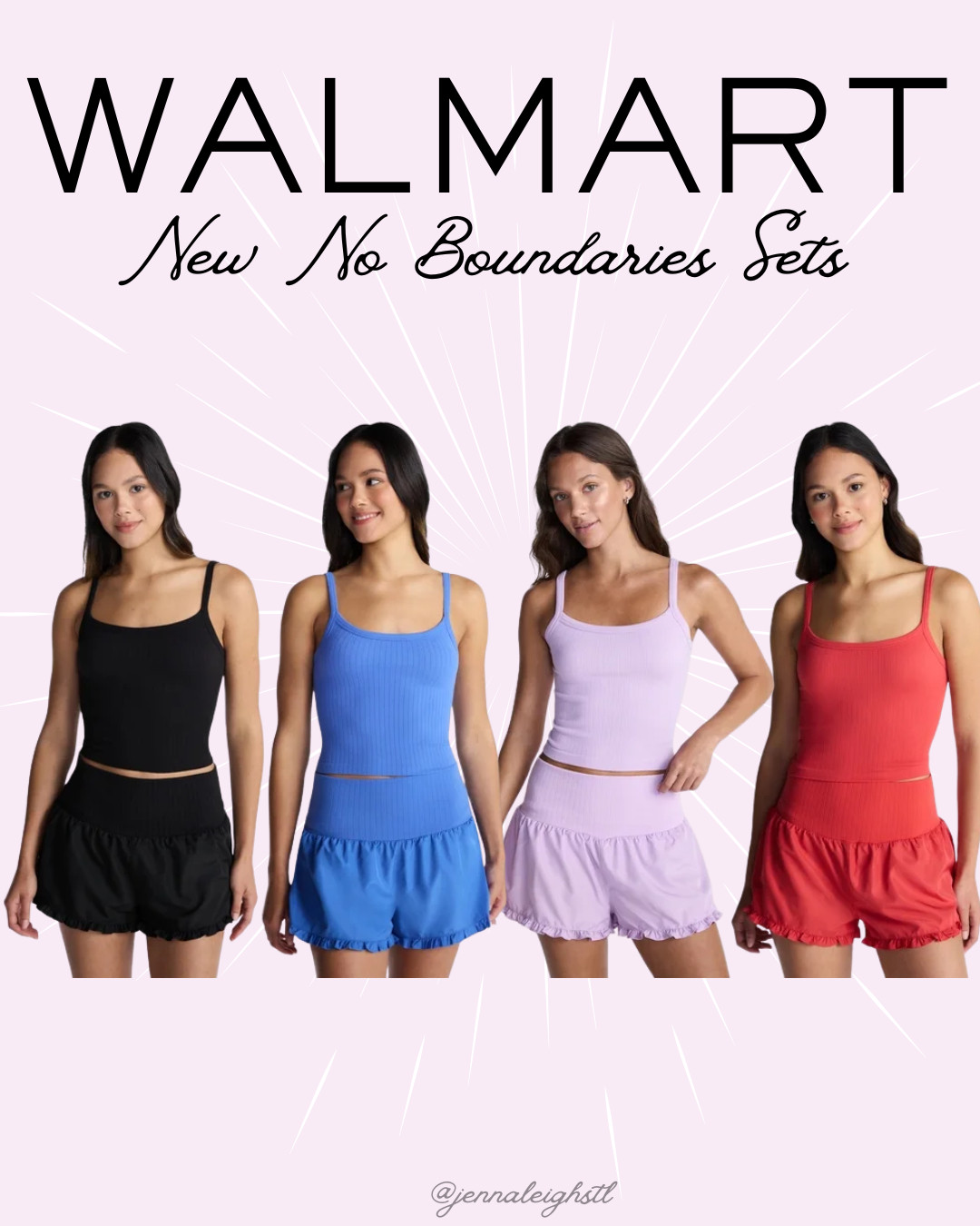 These new No Boundaries sets from Walmart are way too cute to pass up. The seamless tanks are under $6 and the ruffle hem shorts are under $10, making this one of the best affordable summer finds I've seen lately. Sizes are already starting to get limited, and I totally understand why with the details on the shorts. 

 #LTKSeasonal #LTKActive #LTKMidsize