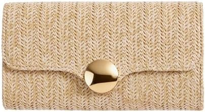 Elegant Clutch Purse for Women Straw Clutch Formal Evening Bag for Wedding Party Dinner | Amazon (US)
