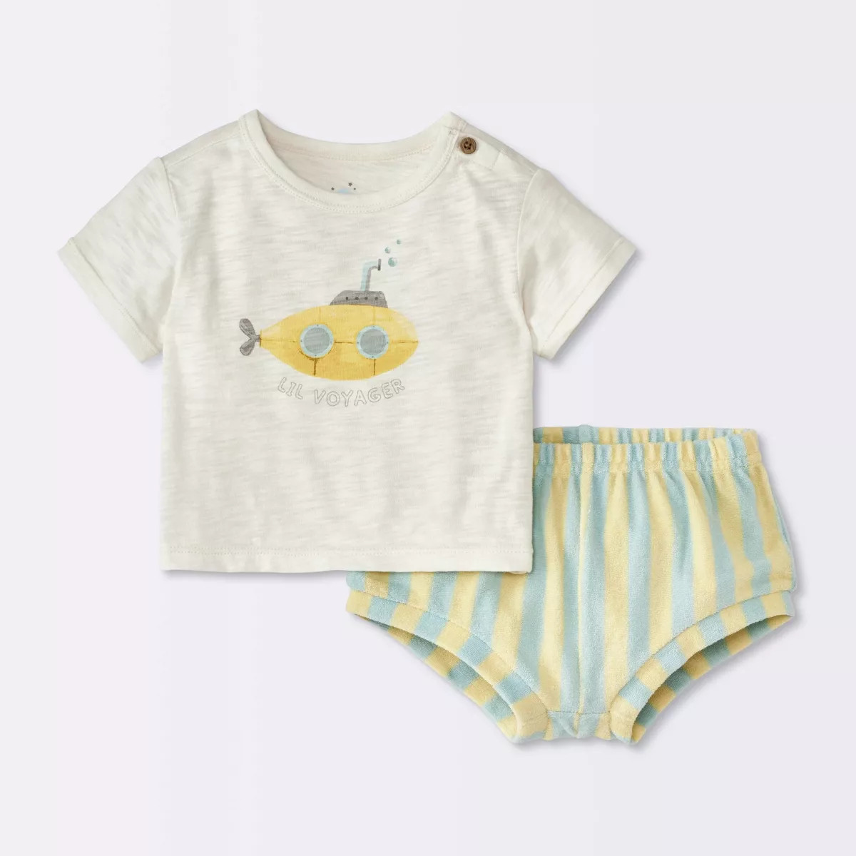 Baby Boys' Submarine T-Shirt & Bloomer Set - Cloud Island™ Yellow Newborn | Target