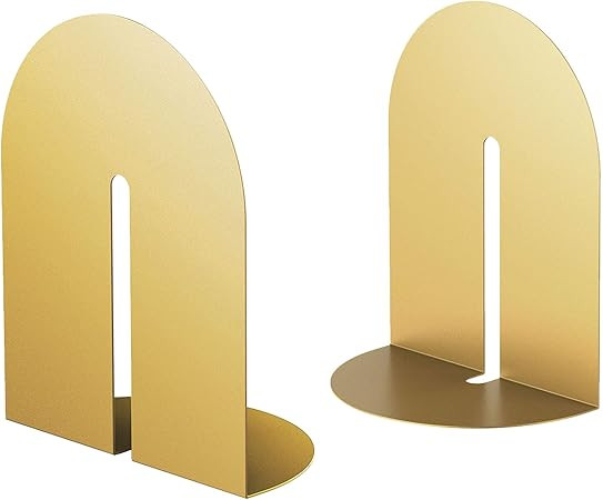 Ondeam Runway Gold Bookends for Books,1 Pair Metal Book Holders for Office Shelves Adults & Kids ... | Amazon (US)