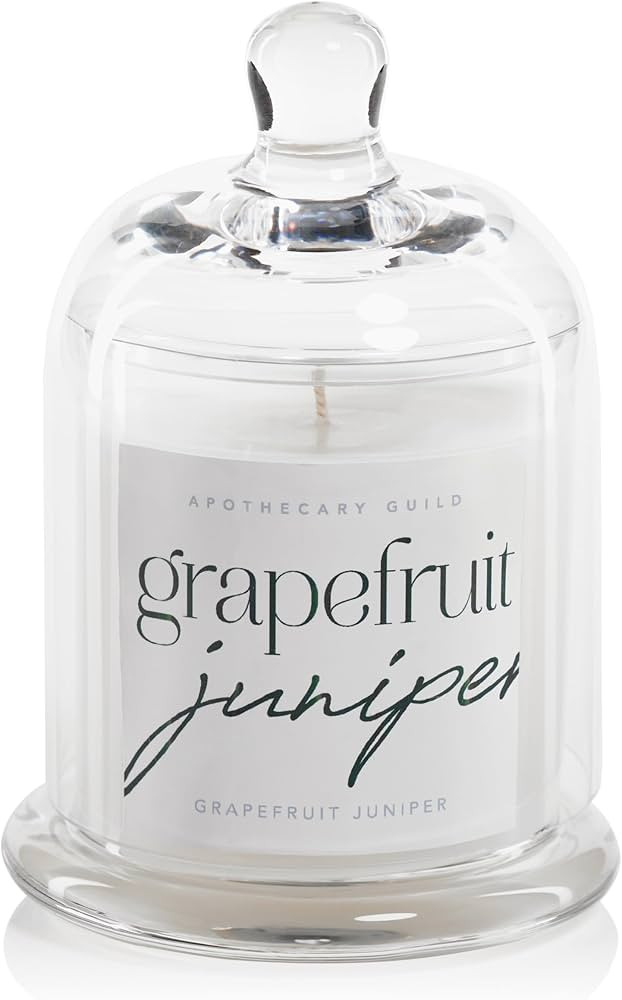 Zodax Apothecary Guild Scented Jar Candle with Glass Cloche, 10.19 oz- Grapefruit Juniper | Amazon (US)