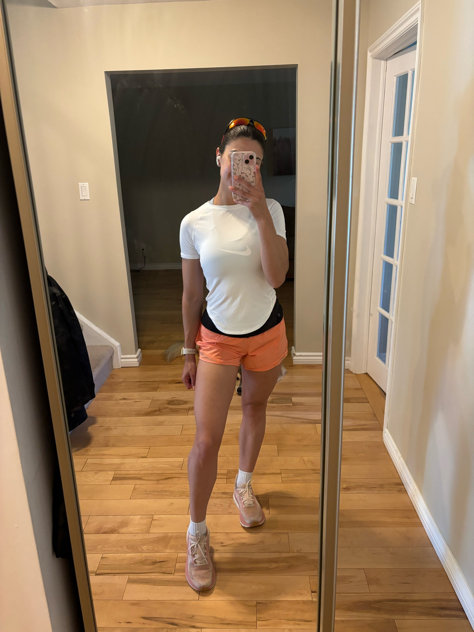 Run fit of the day 🤍 6 days until race day!! 

Top: shein
Shorts: Lulu Lemon
Sports bra: Nike
Running belt: Lulu lemon
Sunnies: Amazon
Socks: Amazon
Shoes: Hoka Clifton 9s 
Watch: Apple 🍎 

#LTKcanada #LTKfitness #LTKspring