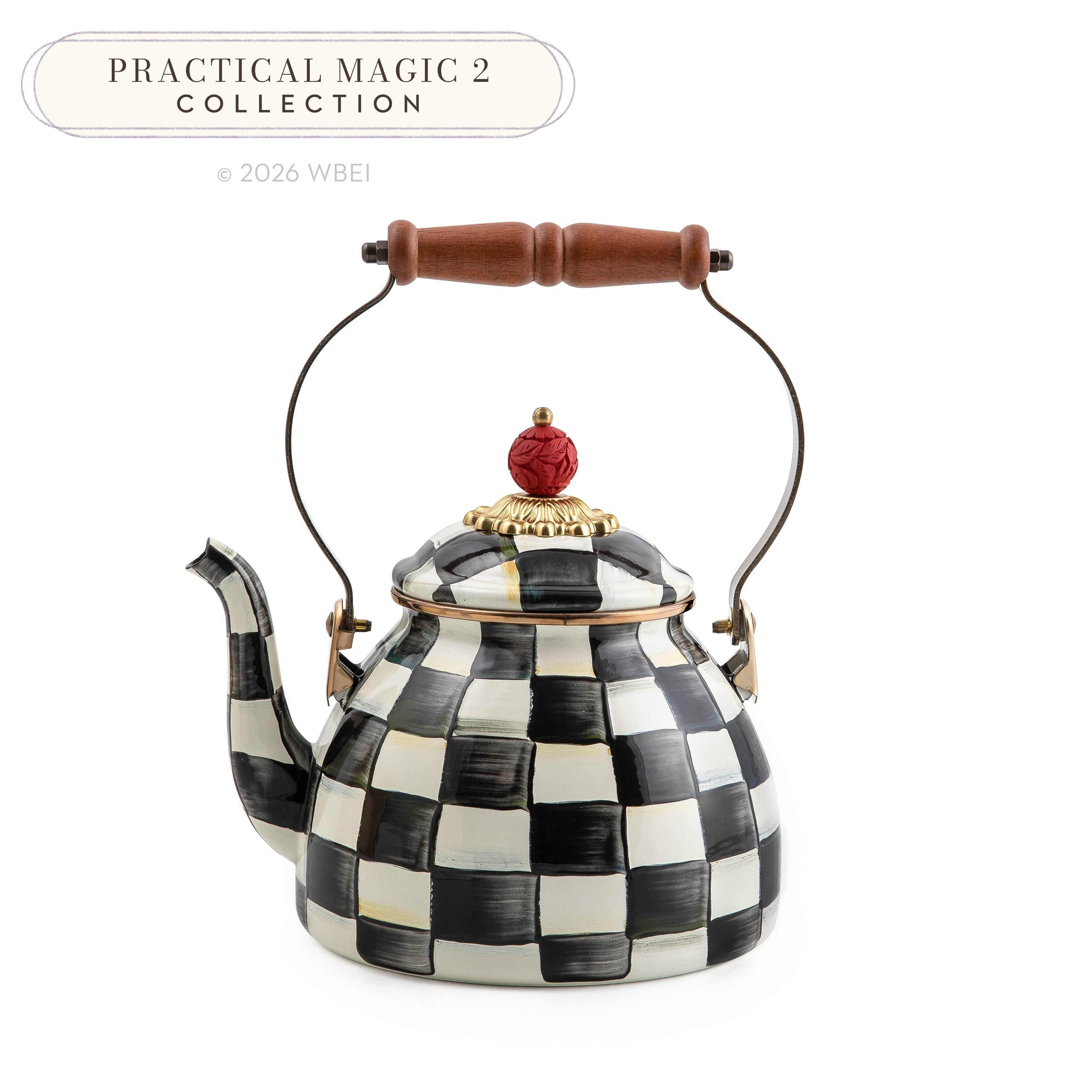 MacKenzie-Childs Courtly Check 2 Quart Tea Kettle | MacKenzie-Childs
