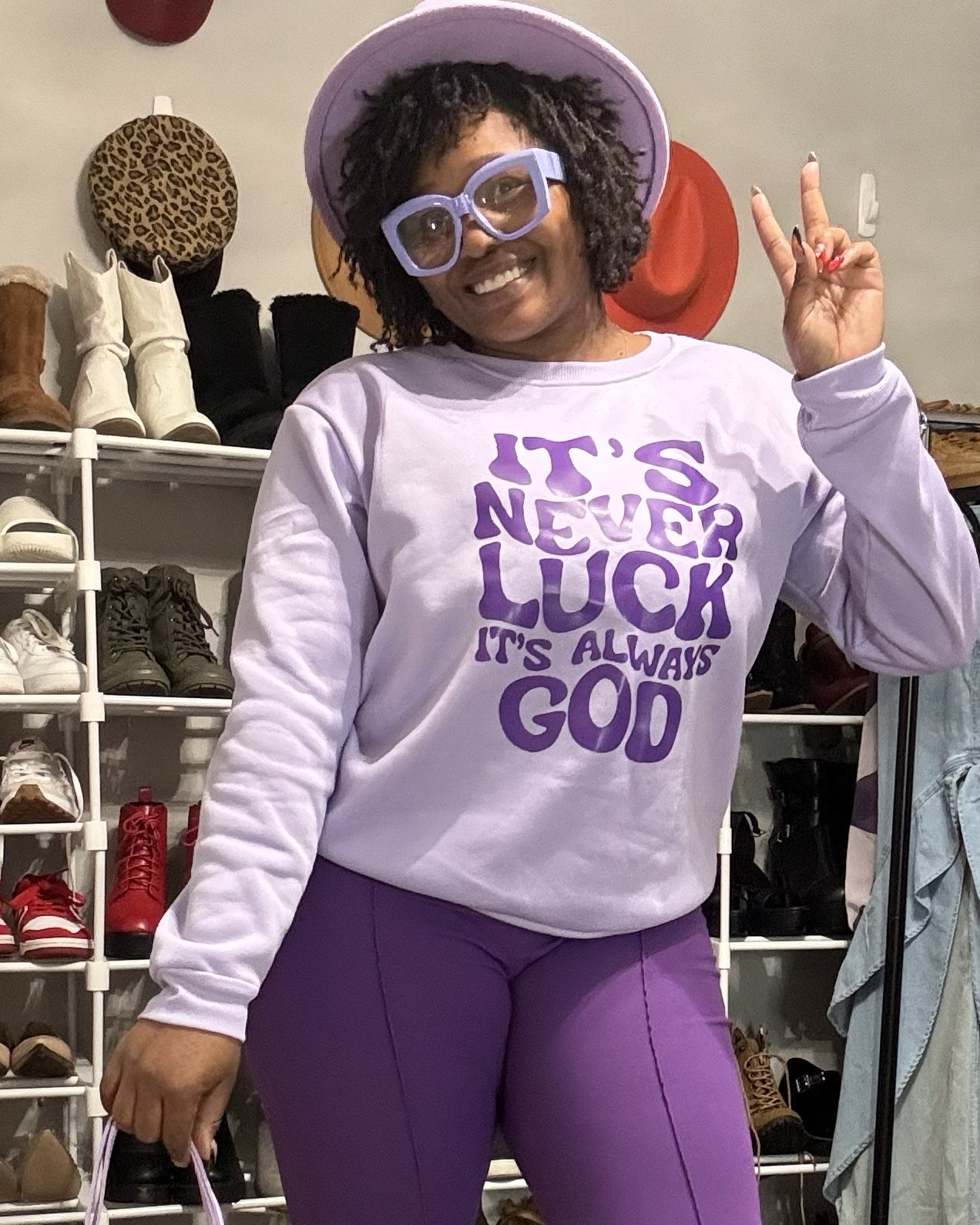 Ok Purple Reign 💜✝️💟

The majority of this look is from SHEIN. My fedora is from Etsy (it appears that the seller closed their store,) but I linked one from SHEIN

My shades are from Temu but I linked a few SHEIN options 

S/N: the sweatshirt runs big, I sent back my L for a M

Pants are a L, love them down & got them in multiple colors. They all fit except the animal print pair 🤔

Overall, I absolutely 💜 this look! 


#LTKStyleTip #LTKOver40 #LTKPlusSize