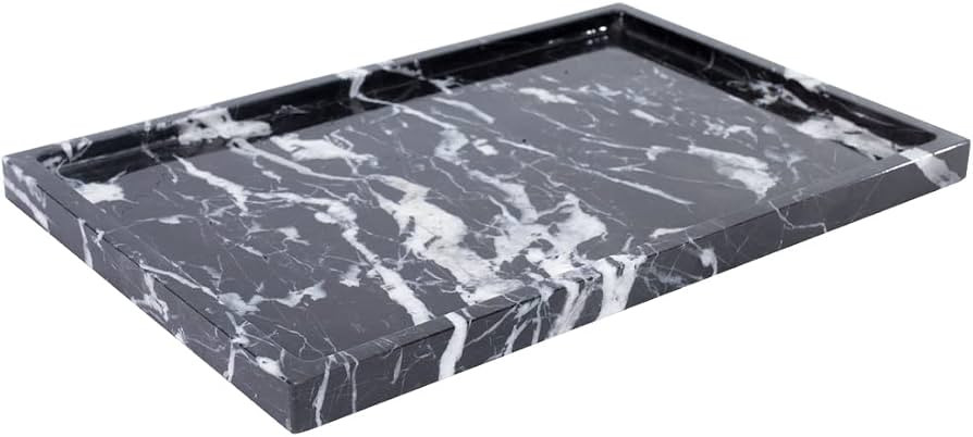100% Natural Marble Serving Tray Luxury Marble Storage Tray for Home Decor Stone Tray for Bathroo... | Amazon (US)