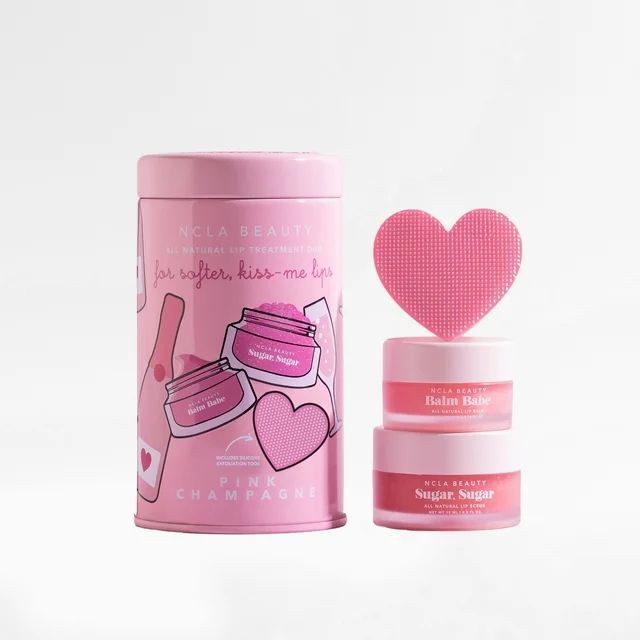 NCLA Beauty Pink Champagne Lip Care Set + Lip Scrubber | Walmart (US)